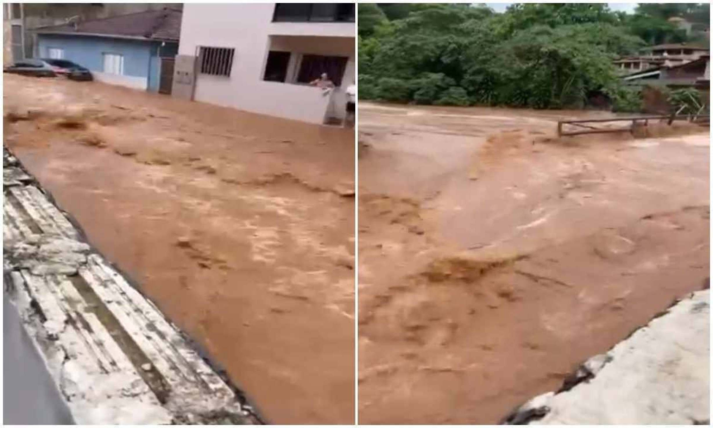Vídeo: temporal provoca alagamentos e assusta moradores de cidade mineira