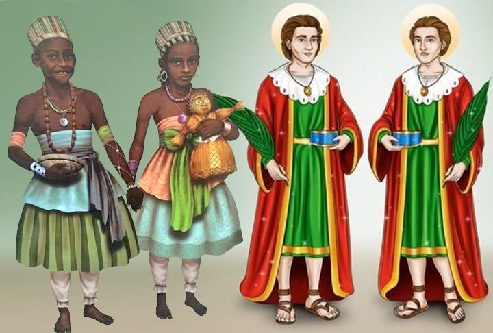 Ibeji e São Cosme e Damião: São duas divindades que estão associadas à infância, à proteção e à cura. Ibeji é reverenciado como protetor e cuidador das crianças, enquanto São Cosme e São Damião eram médicos e dedicavam suas vidas a cuidar dos doentes e necessitados.