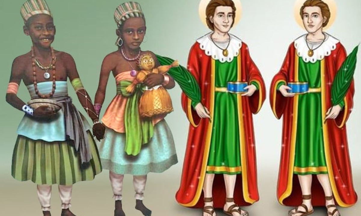 Ibeji e São Cosme e Damião: São duas divindades que estão associadas à infância, à proteção e à cura. Ibeji é reverenciado como protetor e cuidador das crianças, enquanto São Cosme e São Damião eram médicos e dedicavam suas vidas a cuidar dos doentes e necessitados. - (crédito: Reprodução)