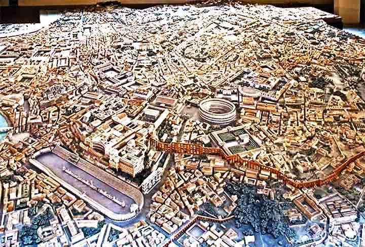 A maquete de Gismondi baseou-se em um mapa de 1901, do também arqueólogo Rodolfo Lanciani, retrata com fidelidade como era a paisagem de Roma no século 4 d.C., quando Constantino I era o imperador e a cidade chegou a sua maior extensão.
