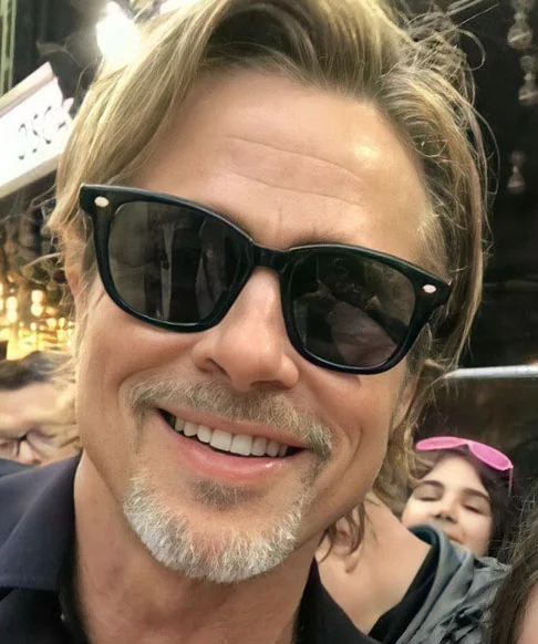 Em 2017, um estudo feito através de proporções do rosto masculino, indicou que Brad Pitt tem a terceira face mais precisa do mundo (90,51%%), só atrás de Bradley Cooper (91,80%) e do citado pelo próprio Pitt, George Clooney, com 91,86%. 