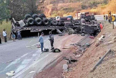 Acidente que matou Marcielle de freitas, aos 23 anos. motorista do  caminhão, que trafegava em alta velocidade, estava sob efeito de rebite

 -  (crédito: Túlio Santos/EM/D.A Press)