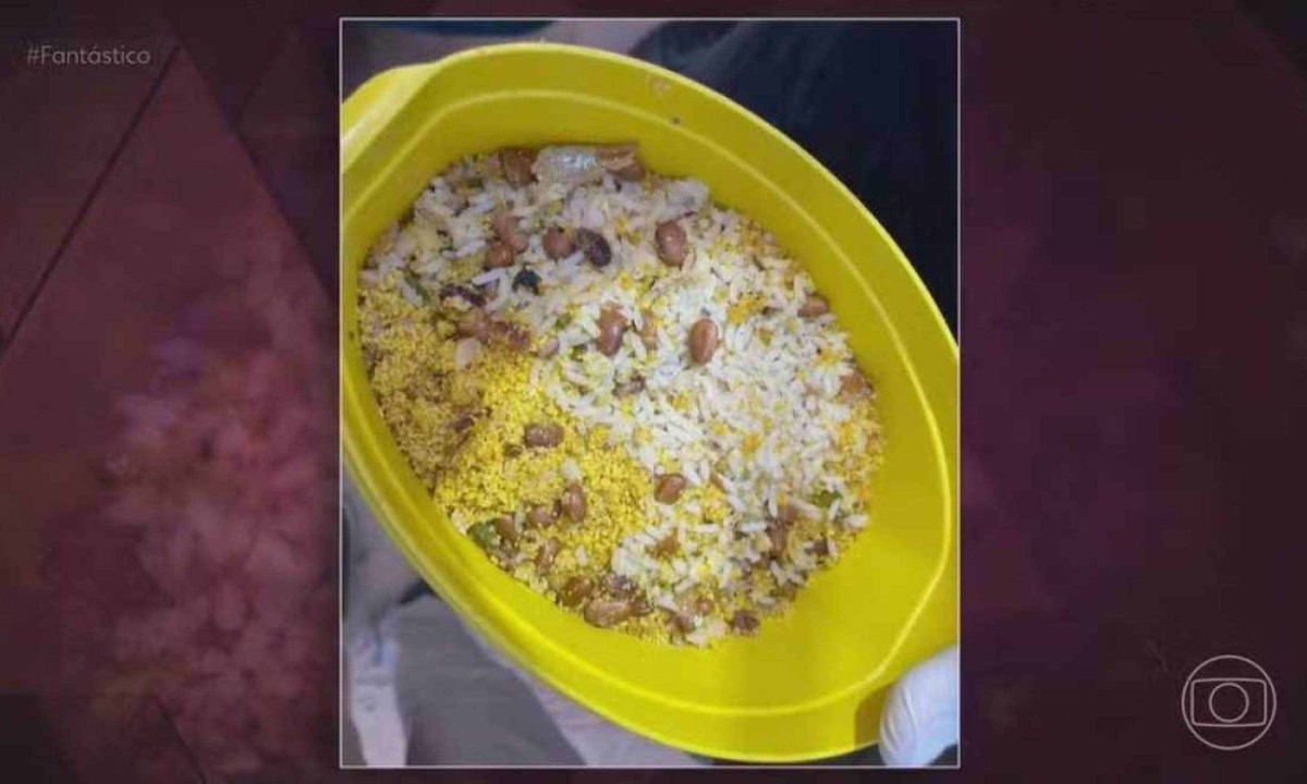 Laudo da policia indica que arroz consumido no almoço do dia 1º foi envenenado -  (crédito: Reprodução/TV Globo)