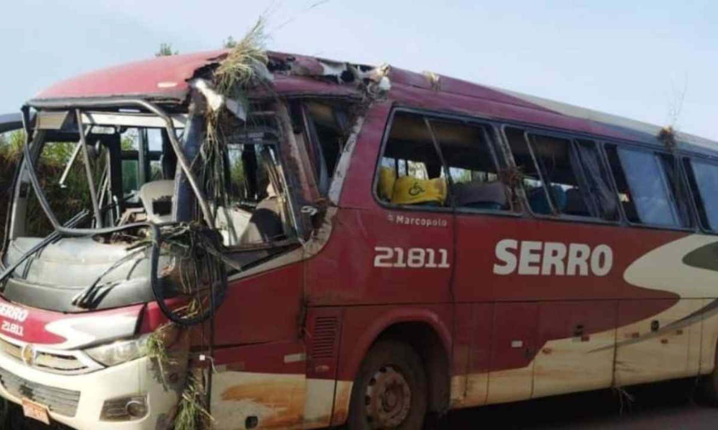 Ônibus de viagem bate e 11 pessoas ficam feridas na MG-010