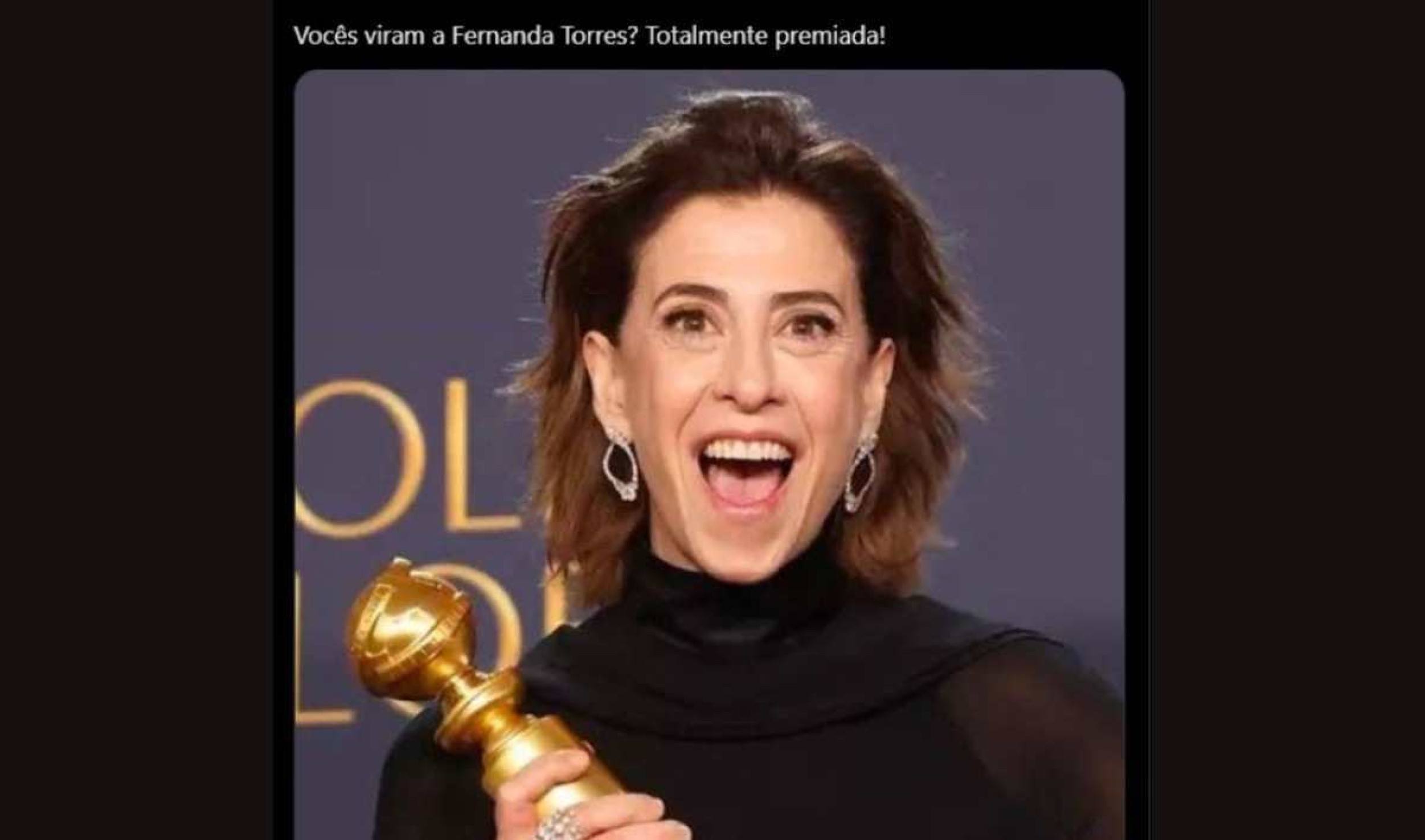 ‘Totalmente premiada’: de onde vem o meme da vitória de Fernanda Torres