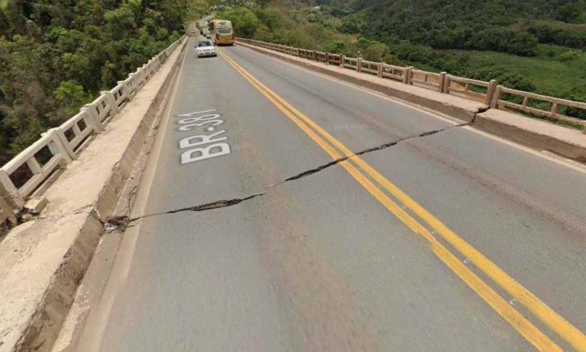 Ponte fica na cidade de João Monlevade, na região Metropolitana de BH -  (crédito: Google Maps/Reprodução/Outubro de 2024)