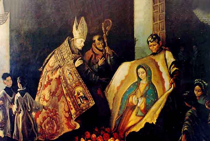 Vale lembrar que a imagem de Nossa Senhora de Guadalupe surgiu em 1531, quando o índio Juan Diego disse ter visto a Virgem Maria num campo próximo da Cidade do México. Em seu manto, havia  um tecido feito de fibra de cacto e de qualidade bem pobre, no qual a imagem de Maria teria sido “impressa” 