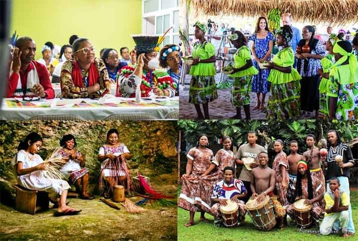 Belize: Povos indígenas incluem maias e Garífuna, que mesclam influências indígenas e africanas. Eles vivem principalmente nas regiões sul e em pequenas comunidades rurais. São ativos na promoção de seus direitos culturais e preservação de terras ancestrais.
