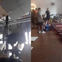 Vídeo: parte de teto de academia no Cidade Nova cai e deixa idoso ferido - Redes Sociais / Reprodu&ccedil;&atilde;o 