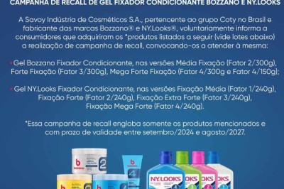 A campanha de recolhimento envolve apenas produtos com prazo de validade entre setembro de 2024 e agosto de 2027 -  (crédito: Bozzano/Reprodução)