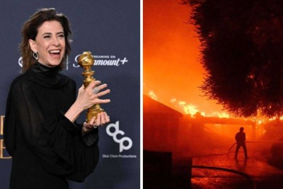 Fernanda Torres foi para Los Angeles para ganhar Globo de Ouro e deixou local por conta de incêndio -  (crédito: AFP)