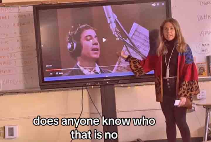 Os jovens tiveram mais erros do que acertos, mas conseguiram identificar Tina Turner, Bruce Springsteen, Cindy Lauper, Kenny Rogers e Michael Jackson – esse foi identificado logo pela luva. -Reprodução/Tik Tok