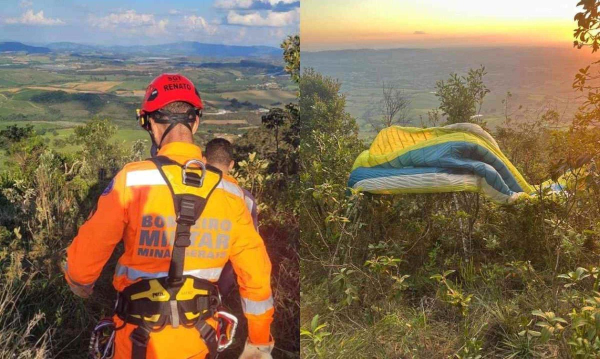 Após duas horas de busca, o corpo do homem foi encontrado com múltiplas fraturas em mata fechada pela equipe do Corpo de Bombeiros -  (crédito: CBMMG)