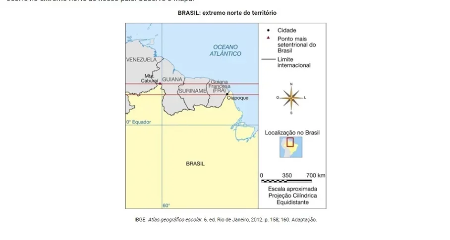 Oiapoque a Chuí? Não. Saiba os verdadeiros pontos extremos do Brasil - reprodução brainly.com.br