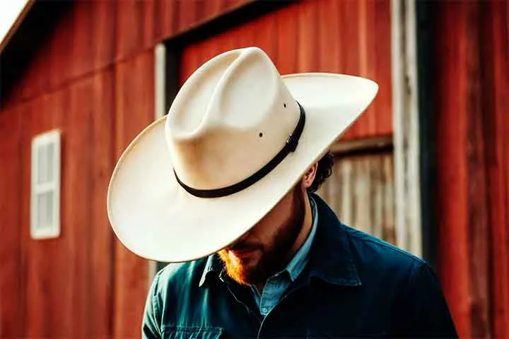 O chapÃ©u de cowboy, ou Stetson, Ã© geralmente feito de feltro ou palha e Ã© um Ã­cone da cultura do Oeste americano. Este chapÃ©u Ã© frequentemente usado por fazendeiros e vaqueiros, alÃ©m de ser popular em rodeios e eventos ao ar livre