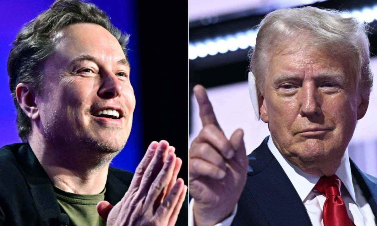 Presidente eleito Donald Trump e o bilionário sul-africano, naturalizado americano, Elon Musk vem se reunindo com líderes estrangeiros e grandes empresários -  (crédito: Frederic J. BROWN, Brendan SMIALOWSKI / AFP)