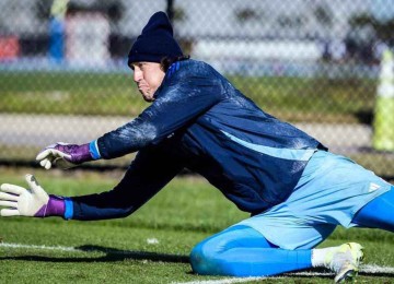 Nos EUA, goleiro Cássio se prepara para o primeiro amistoso da Raposa neste ano, contra o São Paulo -  (crédito: Gustavo Aleixo/Cruzeiro)