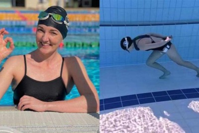 Amber Bourke, 35 anos, bateu um recorde e entrou para o Guinness -  (crédito: Foto: Guinness World Records )