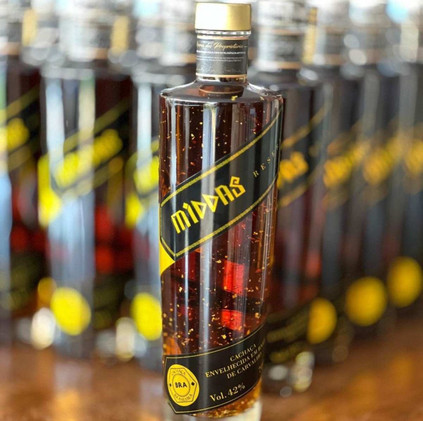 Cachaça Middas possui flocos de ouro em sua composição