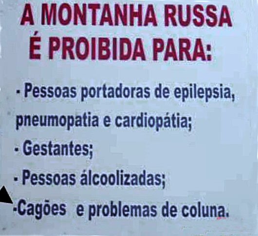 Os medrosos entraram explicitamente na lista da nÃ£o recomendaÃ§Ã£o. Mas podiam ser mais elegantes, nÃ£o?
