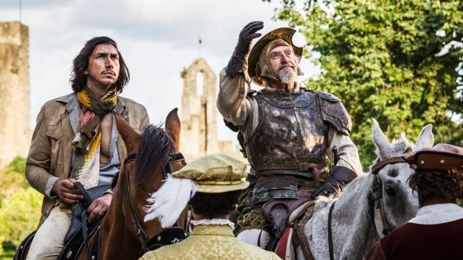 Uma das versões mais conhecidas é assinada por Terry Gilliam, famoso por ter integrado o Monty Python. Nesse filme, Jonathan Pryce vive Quixote enquanto Adam Driver é Sancho Pança. 