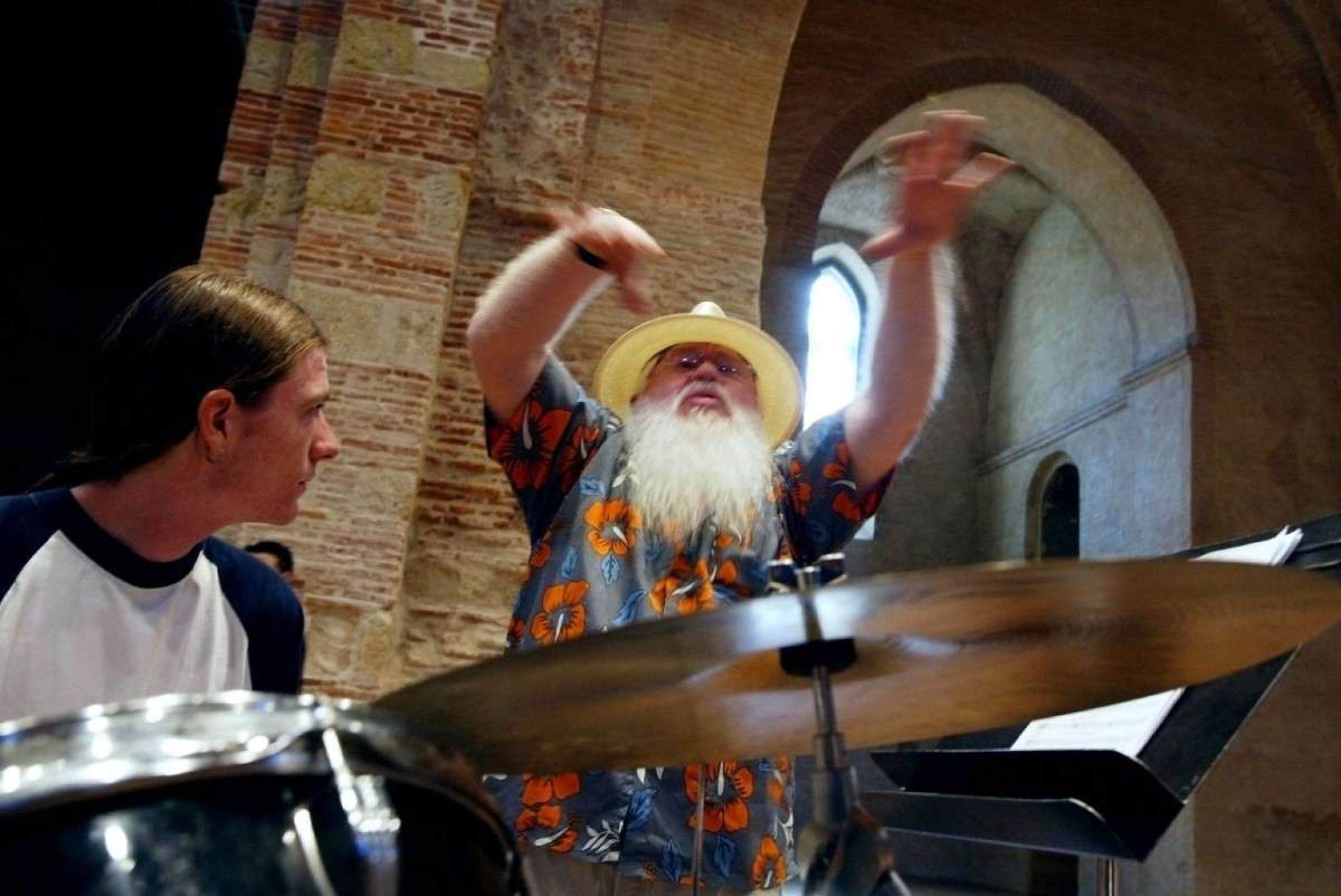 
Hermeto Pascoal na igreja Saint Pierre des Cuisines, na cidade de Toulouse, na França