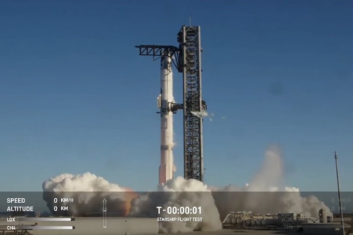 O lançamento ocorreu no Texas, às 19h38 (horário de Brasília). Assim como todos os anteriores, esse voo da Starship não era tripulado. 