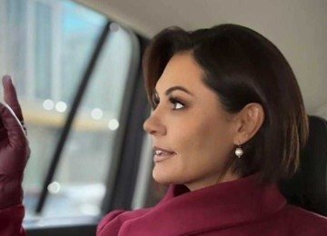 Michelle Bolsonaro usou um vestido vermelho na posse de Trump -  (crédito: Reprodução/Instagram)