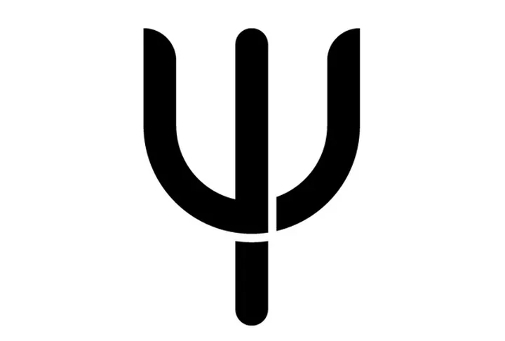 O tridente é o símbolo da psicologia e tem uma explicação: sua forma é a 23ª letra do alfabeto grego, sendo lido como 