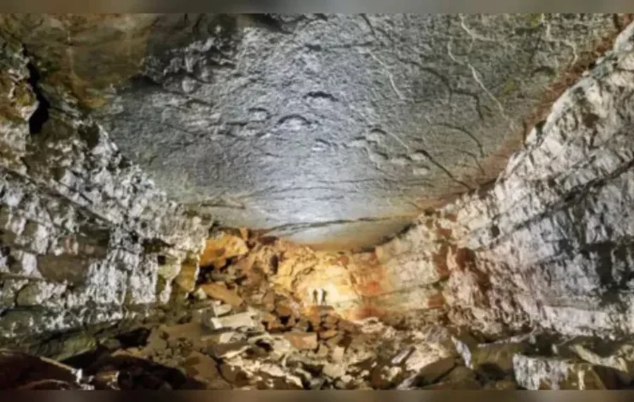 Caverna Castelbouc (França) - Cientistas franceses anunciaram a descoberta de três pegadas de dinossauros durante uma expedição à caverna Castelbouc, no platô Causse Méjean, no sul da França.