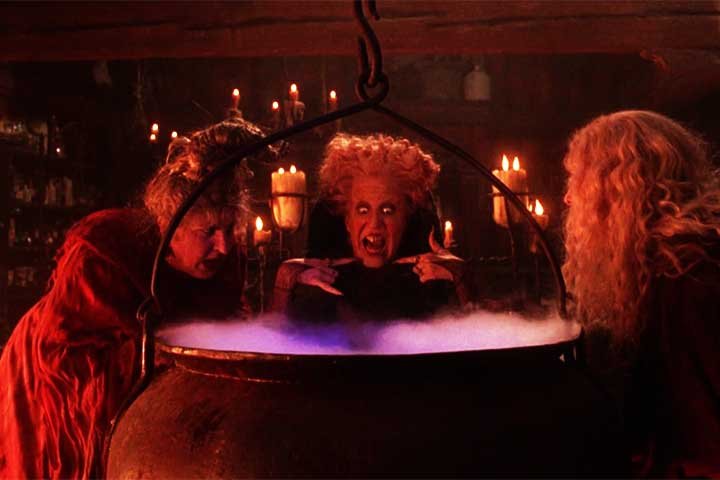 É normalmente preto e feito de ferro. Seu tamanho varia conforme o praticante optar. Representa no altar o elemento éter aquele que une todos os outros. É comum guardar instrumentos menores no caldeirão para protegê-los ou escondê-los.