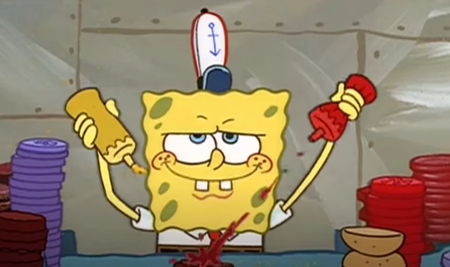 A série narra as aventuras e os empreendimentos do personagem-título e de seus diversos amigos na fictícia cidade subaquática de Bikini Bottom (Fenda do Biquíni).