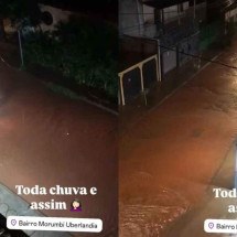Temporal alaga ruas e inunda casas em Uberlândia - Redes sociais