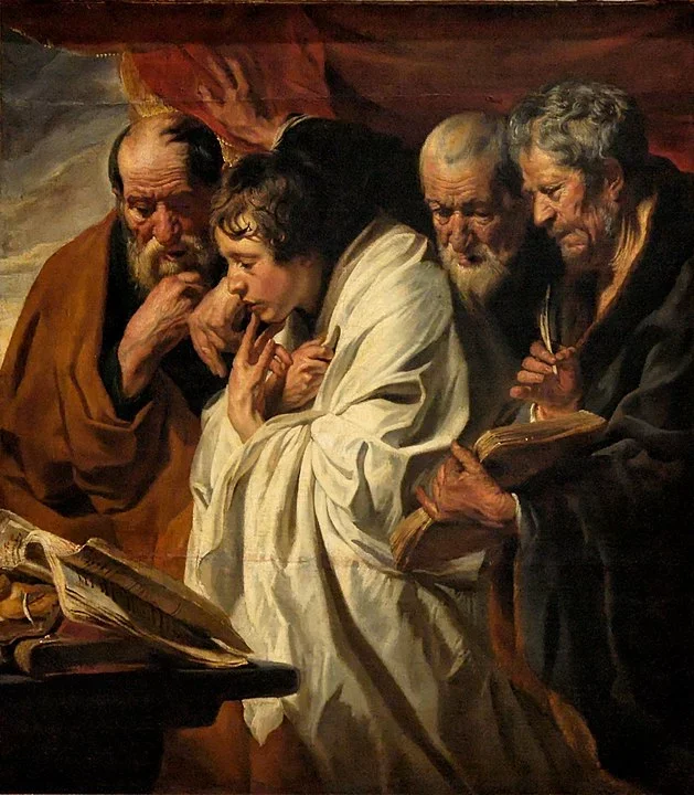 Os quatro evangelhos foram escritos por Mateus, Marcos, Lucas e João, chamados assim de evangelistas. Destes, Mateus e João eram apóstolos, enquanto Marcos e Lucas foram discípulos próximos dos apóstolos.
