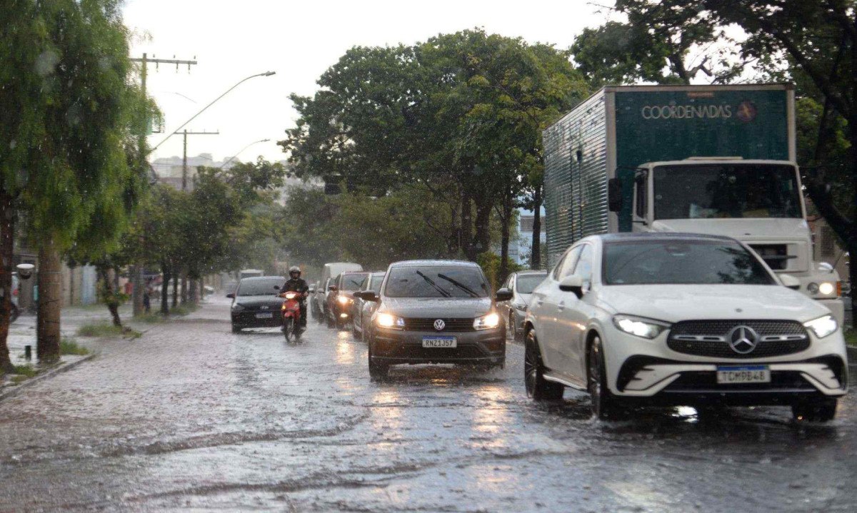Motoristas devem evitar pelo menos cinco avenidas na capital mineira, sob risco de alagamento -  (crédito: Tulio Santos/EM/D.A.Press)