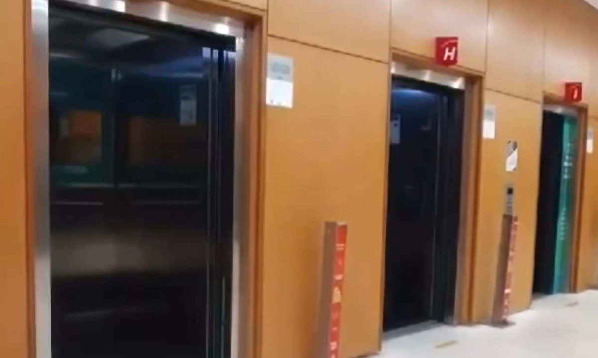 O sistema de chamada antecipada dos elevadores da Cidade Administrativa teve o seu funcionamento parcialmente afetado pelo temporal -  (crédito: Reprodução)
