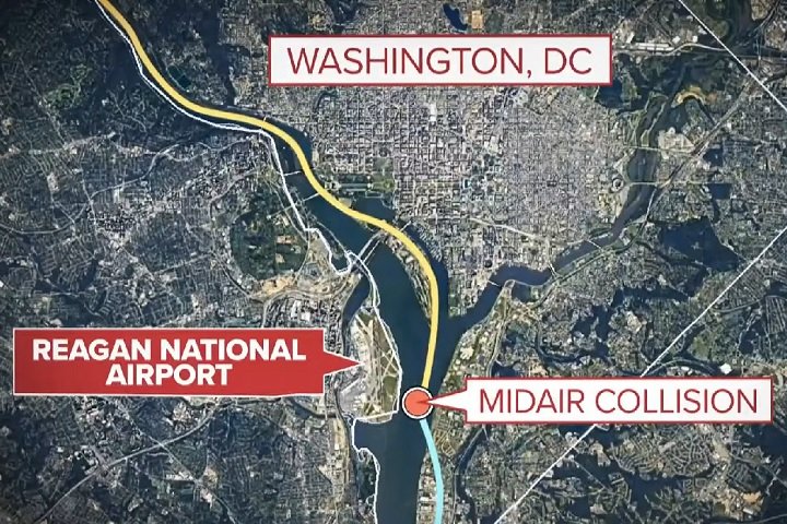 Segundo a imprensa dos EUA, o avião operava em voos regionais e viajava de Wichita, no Kansas, com destino a Washington. Ele estava a poucos metros da pista de pouso quando aconteceu a colisão.