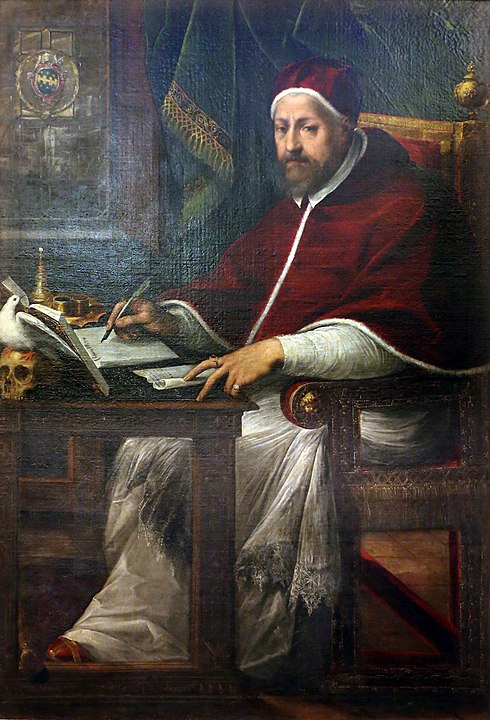 O vermelho era a cor das vestimentas de reis, rainhas, papas, bispos. Predominou na nobreza e na cúpula religiosa por centenas de anos, o que impulsionou a exploração do pau-brasil. Na foto, o Papa Clemente XIII (1536- 1605)