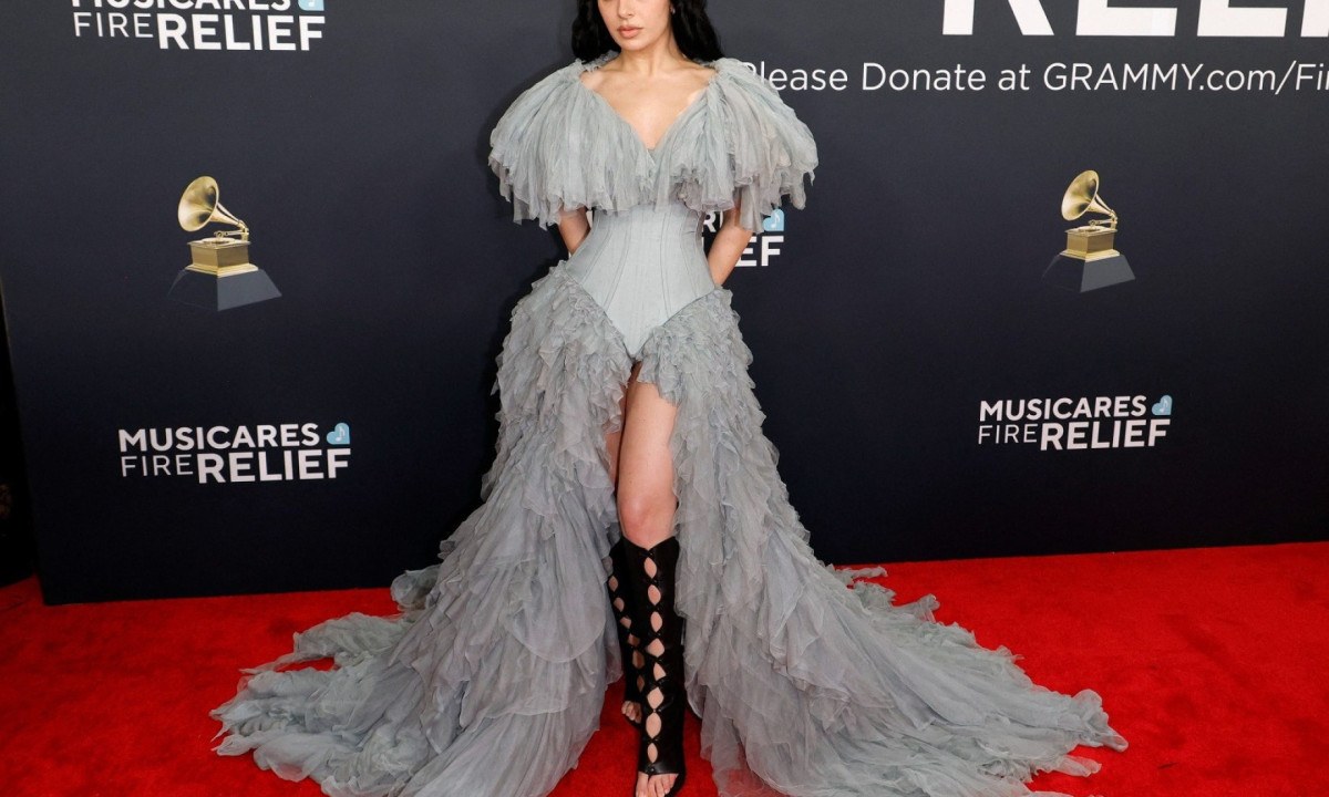 A artista inglesa esteve presente na maior premia&ccedil;&atilde;o da m&uacute;sica mundial -  (crédito: Frazer Harrison / GETTY IMAGES NORTH AMERICA / Getty Images via AFP)