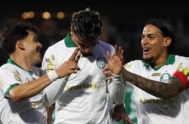 RICHARD RÍOS - Boa partida. Foi importante ao abrir o placar de cabeça em jogada de escanteio e ajudou a equipe na criação de jogadas. NOTA 7,5 - Foto: Divulgação/Palmeiras