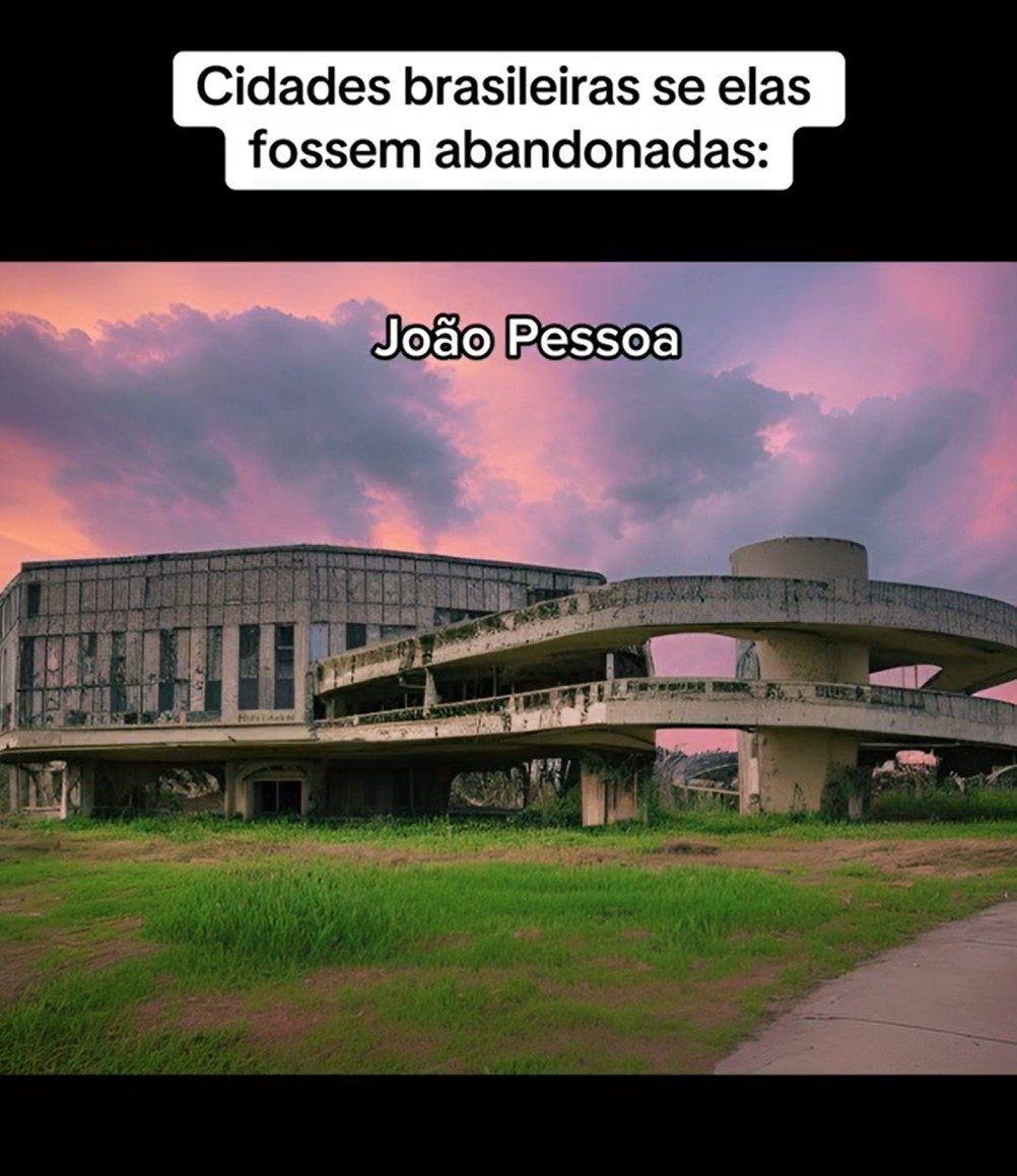 Para exemplificar uma cidade abandonada, o local aparece com rachaduras na estrutura e uma vegetaÃ§Ã£o sem qualquer cuidado. Os espelhos da EstaÃ§Ã£o Cabo Branco aparecem quebrados e a torre sem sua cor predominantemente branca.