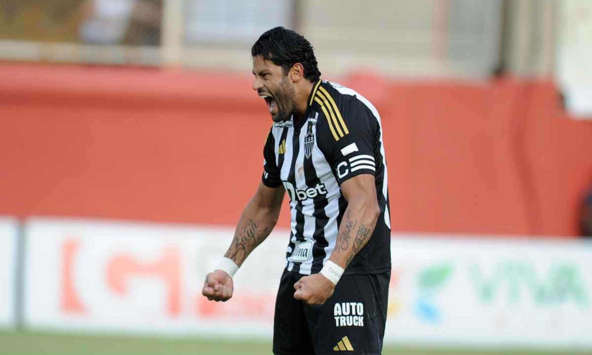 Hulk foi decisivo nos últimos jogos do Galo pelo Estadual, como no gol marcado e comemorado ao seu estilo contra o Villa Nova, em Nova Lima -  (crédito: Alexandre Guzanshe/EM/D.A Press)