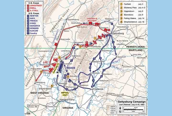 A artilharia superior das forças do norte desmantelou a ofensiva e, no dia seguinte, as tropas do general Lee retrocederam para o sul. 
