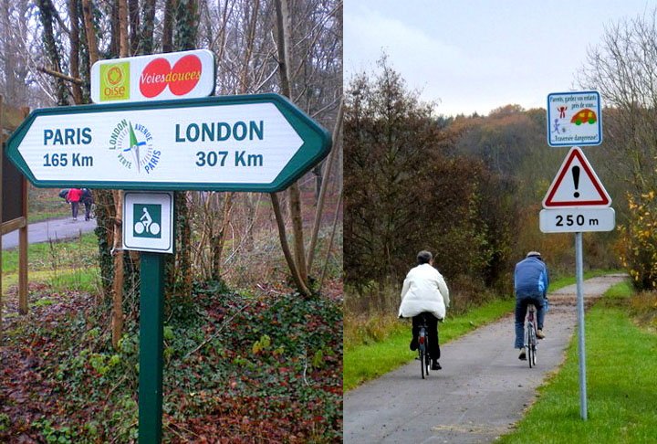 Ciclovia Avenue Verte (Inglaterra e França) - Essa ciclovia faz a ligação direta entre Londres e Paris para os amantes das pedaladas, com uma interrupção para a travessia do Canal da Mancha por ferryboat. Foi criada em 2012 para os Jogos Olímpicos. 