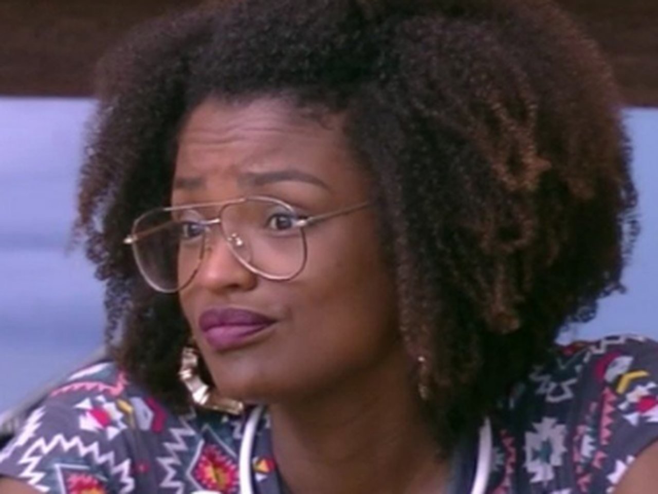Nayara gerou muito estresse durante o seu tempo de casa, reclamando e falando dos outros participantes. Como resposta, o público a retirou com um dos maiores índices da história do programa.-Reprodução/ TV Globo