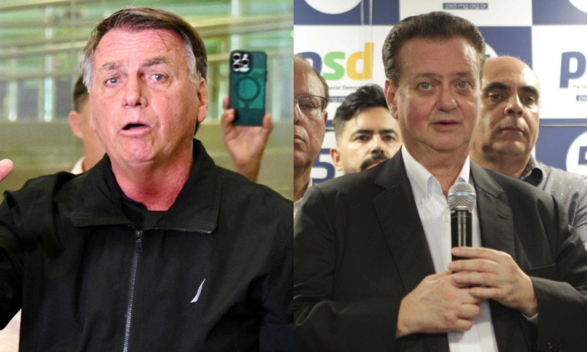 Jair Bolsonaro busca aproximação com Gilberto Kassab em busca da aprovação da anistia dos bolsonaristas que pediram golpe de Estado em 8 de janeiro -  (crédito: EVARISTO SA / AFP;Edesio Ferreira/EM/D.A. Press)