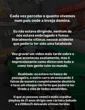 Influencer se manifesta nos stories Influencer se manifesta nos stories