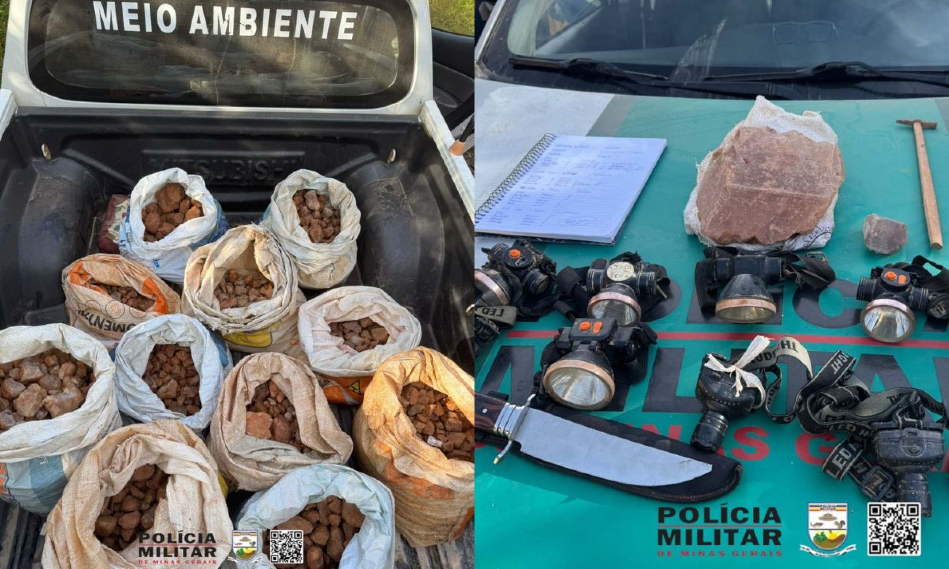 Grande BH: 700 kg de pedras preciosas são apreendidas de garimpo ilegal