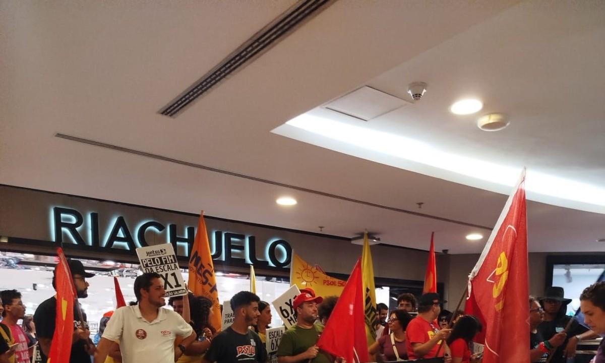 Manifestantes contrários a escala 6x1 ocupam região central de BH e Shopping Cidade -  (crédito: Divulgação)
