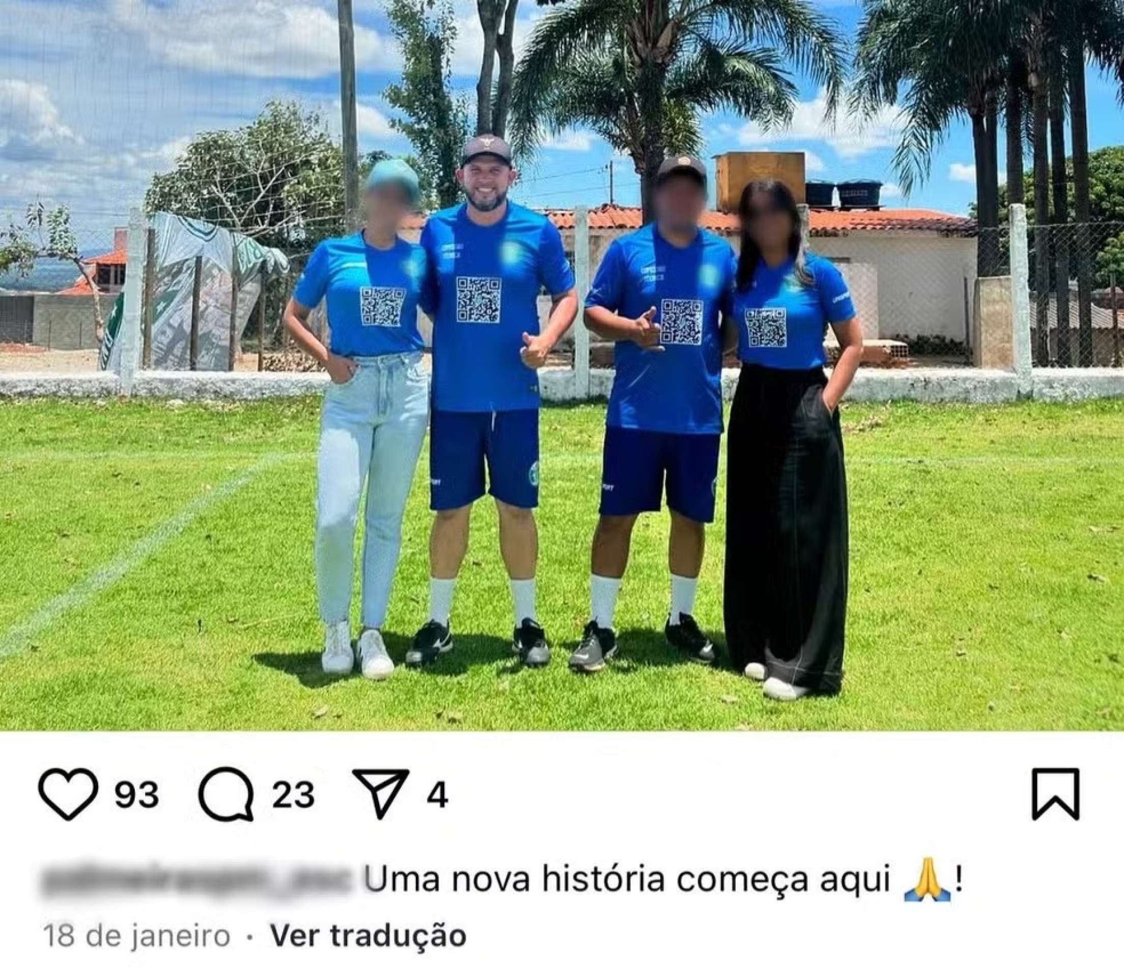 Macarrão posta o dia a dia da escolinha de futebol no Instagram